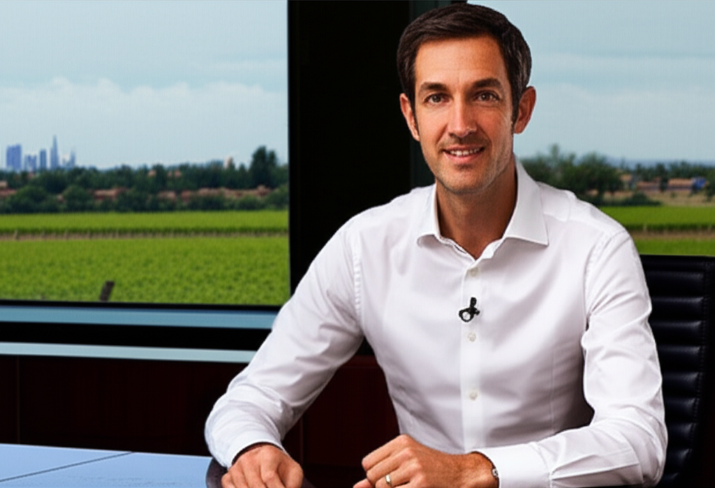 Investor-focused scene showing Argentine real estate and productive assets